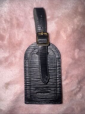 Louis Vuitton Black Epi Leather Luggage Tag pristine condition